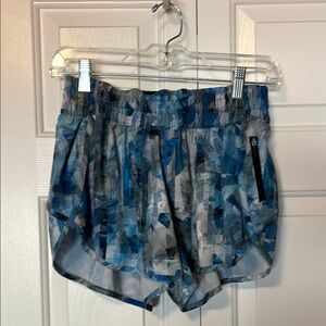 Lululemon Athletica Blue Athletic Shorts with Abstract Design